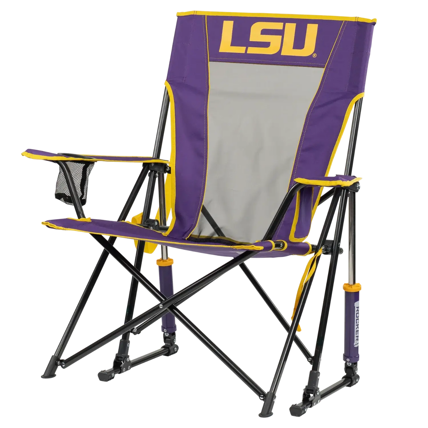 Premium All-Weather Comfort Pro Rocker - LSU Tigers - Folding Rocking Chair - Perfect for Tailgating Detail