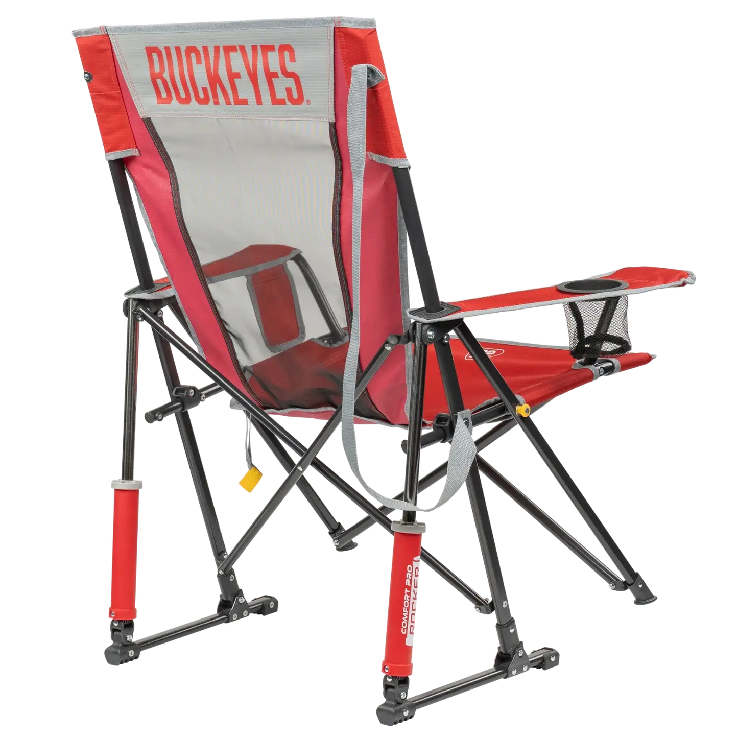 Ultra-Comfortable Comfort Pro Rocker - Ohio State Buckeyes - Folding Rocking Chair - Perfect for Tailgating Detail
