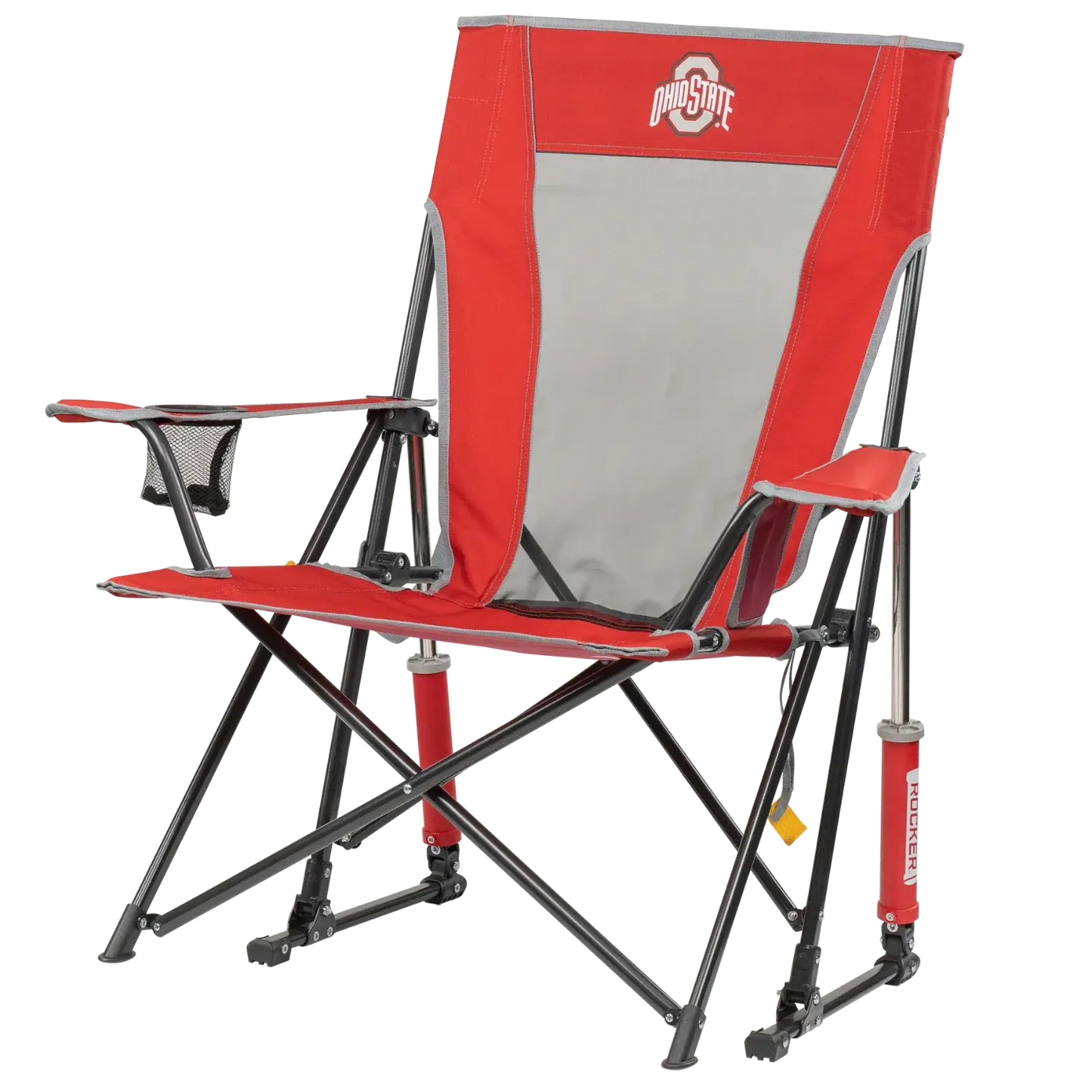 Ultra-Comfortable Comfort Pro Rocker - Ohio State Buckeyes - Folding Rocking Chair - Perfect for Tailgating Detail