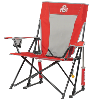 Ultra-Comfortable Comfort Pro Rocker - Ohio State Buckeyes - Folding Rocking Chair - Perfect for Tailgating Detail