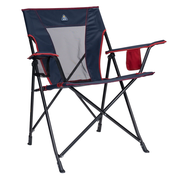 Ergonomic Portable Comfort Quad Chair - Folding Rocking Chair - Perfect for Tailgating - Indigo/Red