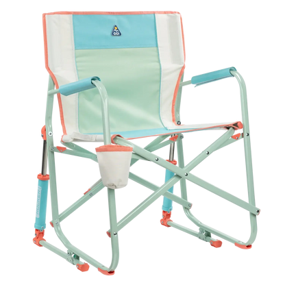Ergonomic Portable Freestyle Rocker - Folding Rocking Chair - Perfect for Tailgating - Ivory