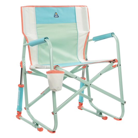 Ergonomic Portable Freestyle Rocker - Folding Rocking Chair - Perfect for Tailgating - Ivory