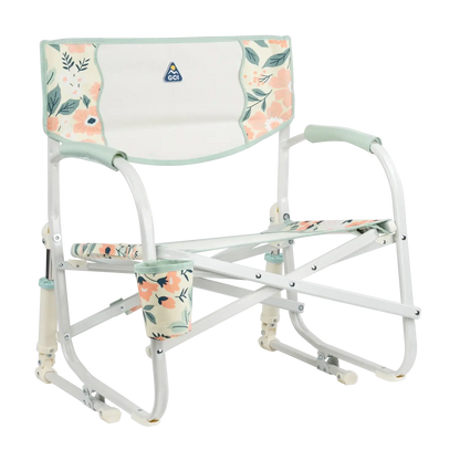 Premium All-Weather Grab & Go Rocker - Rocker Chair for Camping & Lawns - Floral Bouquet