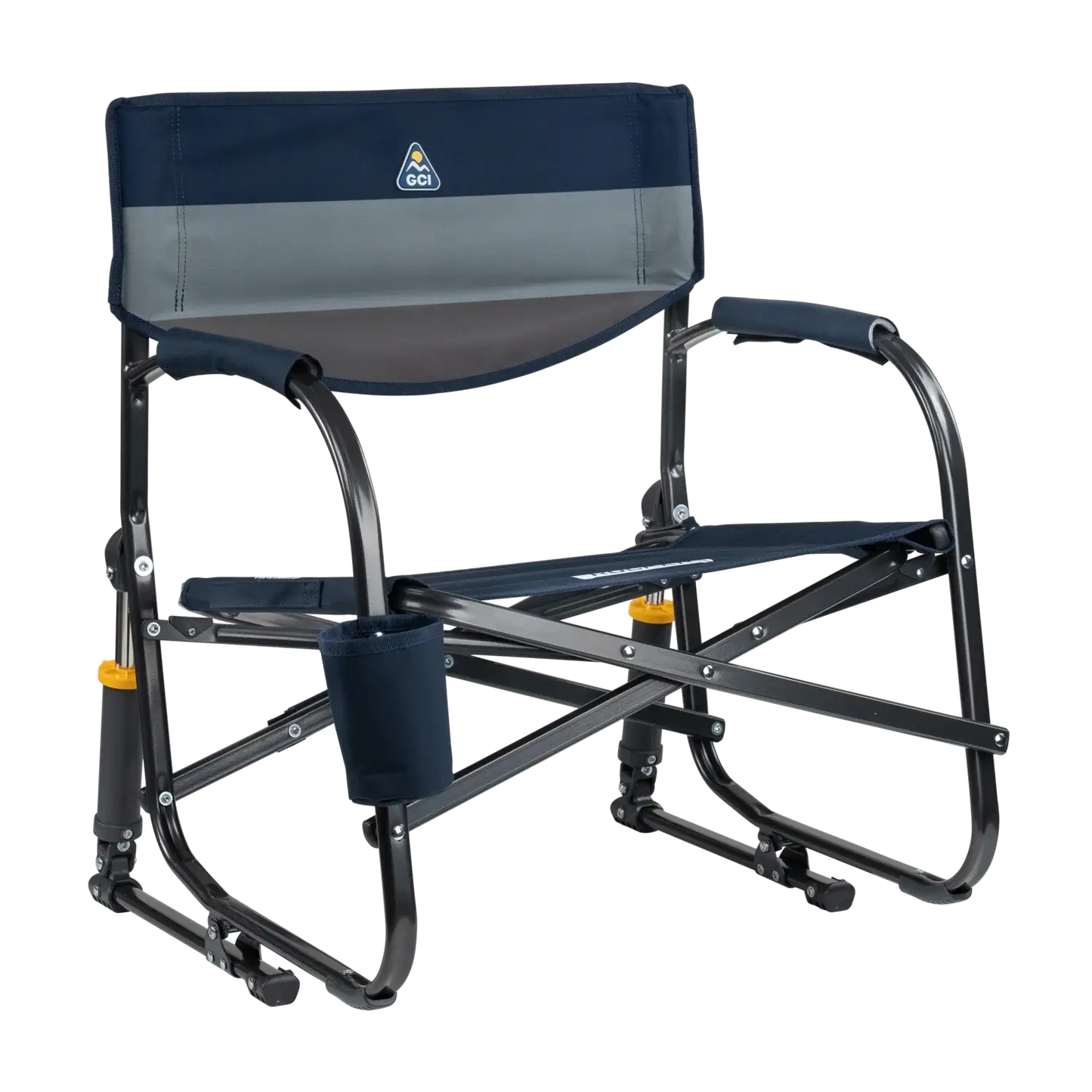 Premium All-Weather Grab & Go Rocker - Rocker Chair for Camping & Lawns - Indigo Color Block