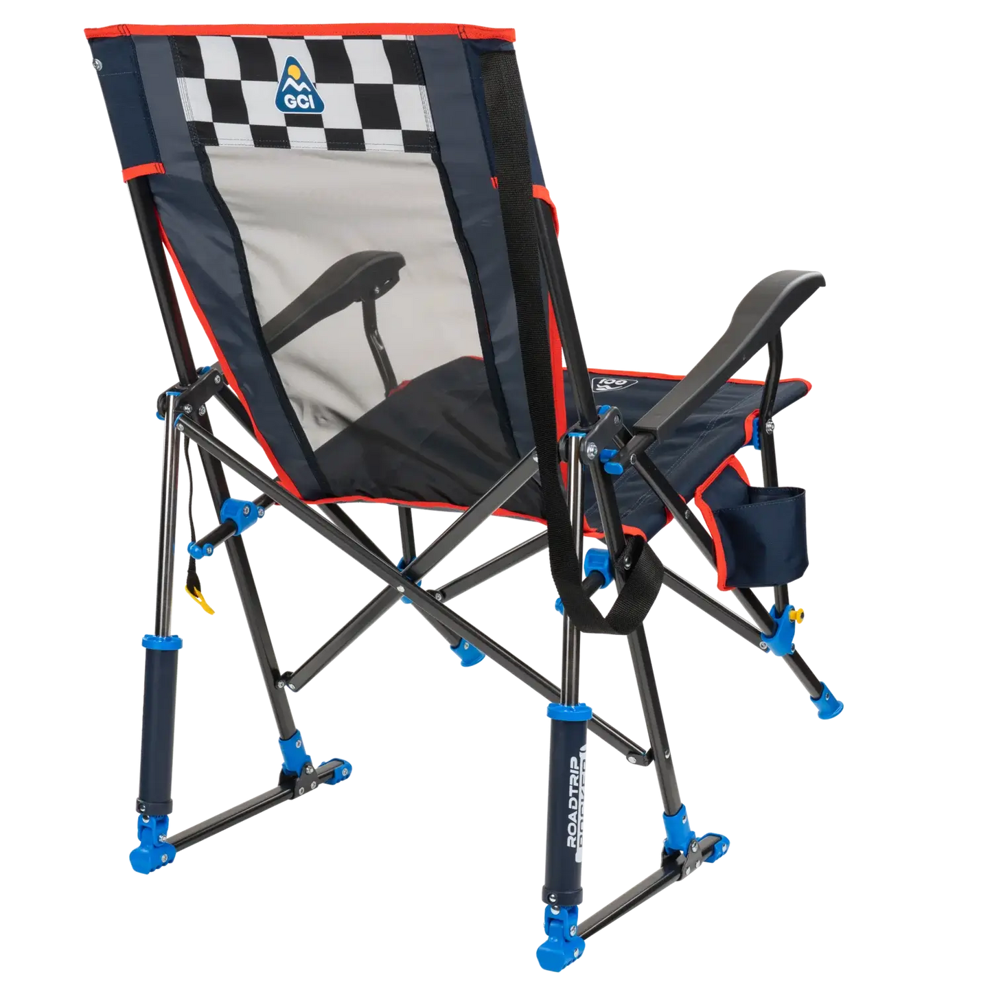 Ergonomic Portable NASCAR RoadTrip Rocker - Blue - Outdoor Rocking Chairs with Dynamic Comfort Edge Detail