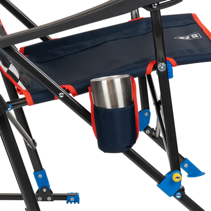 Ergonomic Portable NASCAR RoadTrip Rocker - Blue - Outdoor Rocking Chairs with Dynamic Comfort Edge Detail