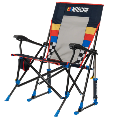 Ergonomic Portable NASCAR RoadTrip Rocker - Blue - Outdoor Rocking Chairs with Dynamic Comfort Edge Detail
