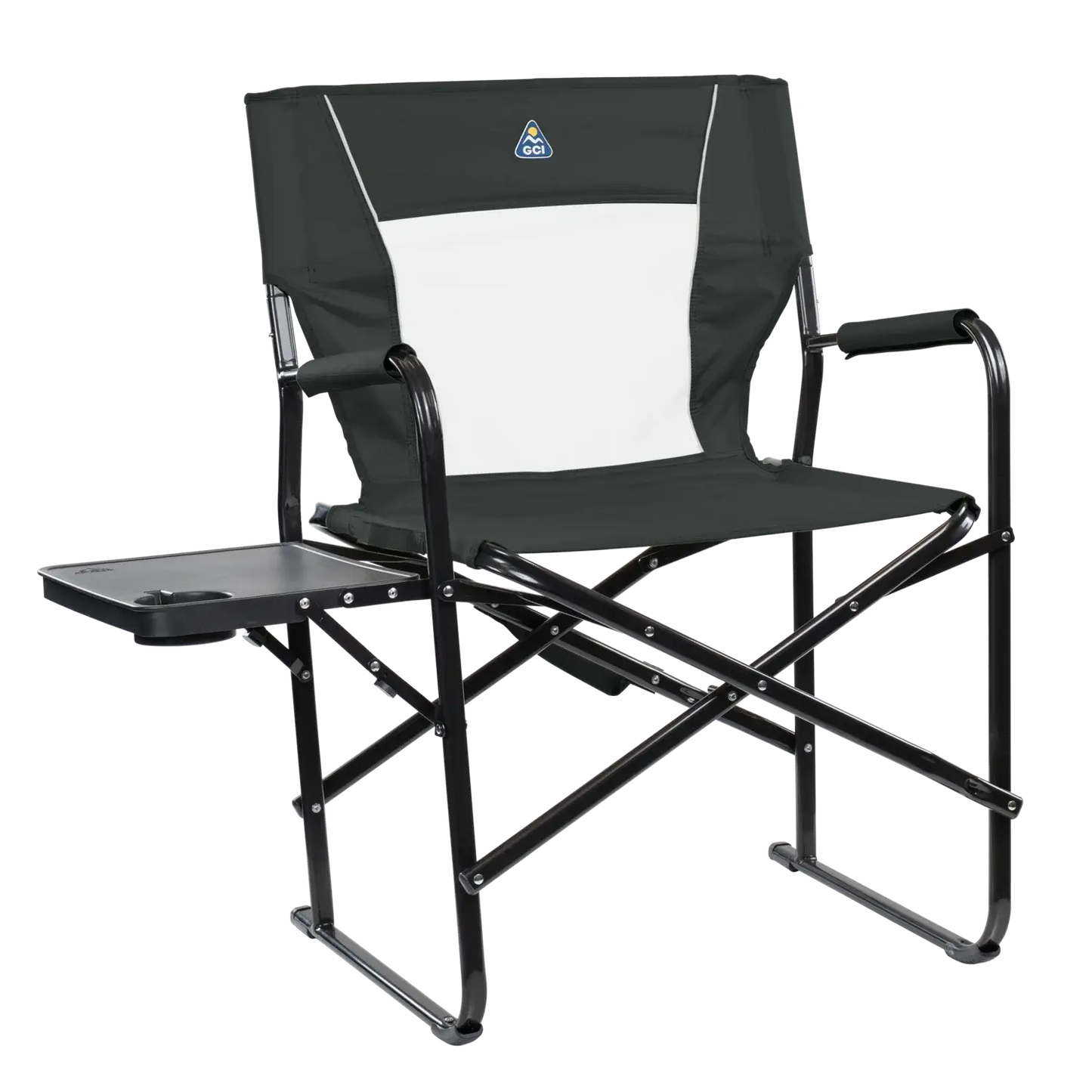 Ultra-Comfortable Slim-Fold Director's Chair XL - Outdoor Rocking Chairs with Dynamic Comfort Edge - Dark Charcoal