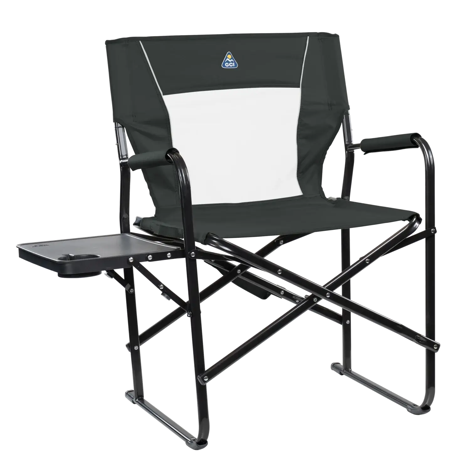 Ultra-Comfortable Slim-Fold Director's Chair XL - Outdoor Rocking Chairs with Dynamic Comfort Edge - Dark Charcoal