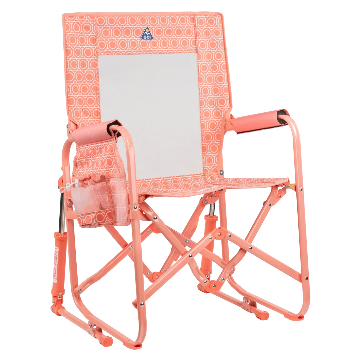 Premium All-Weather Stowaway Rocker - Folding Rocking Chair - Perfect for Tailgating - Coral Mosaic