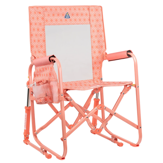 Premium All-Weather Stowaway Rocker - Folding Rocking Chair - Perfect for Tailgating - Coral Mosaic