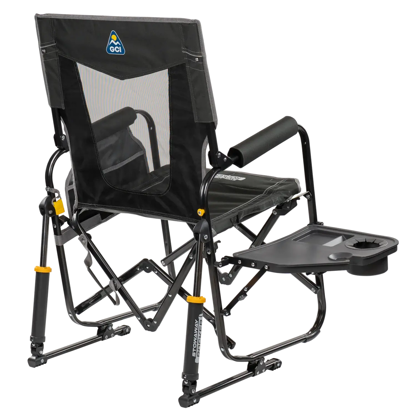 Ultra-Comfortable Stowaway Rocker with Side Table - Camp Rocker Chair for Fishing & Beach Trips Detail
