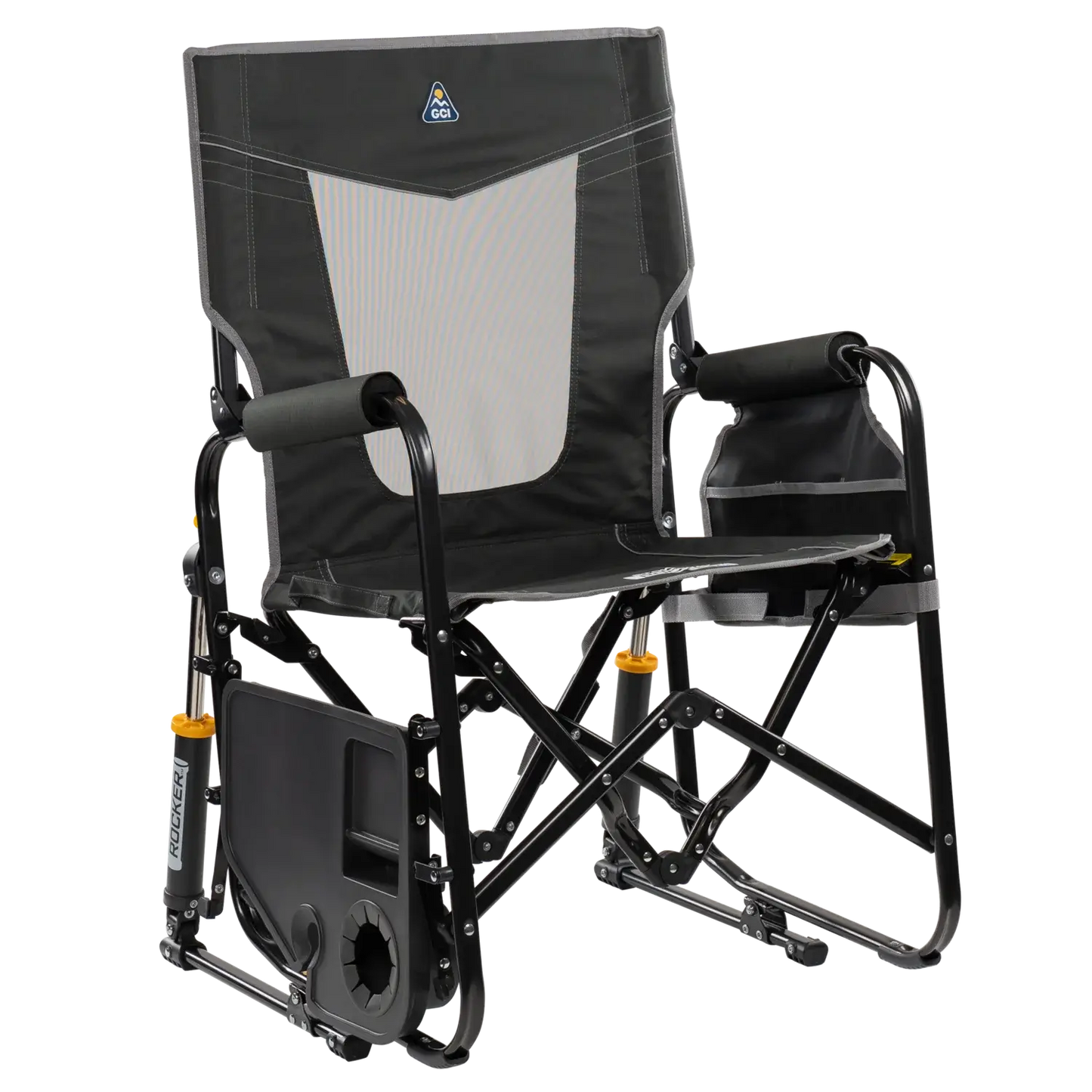 Ultra-Comfortable Stowaway Rocker with Side Table - Camp Rocker Chair for Fishing & Beach Trips Detail