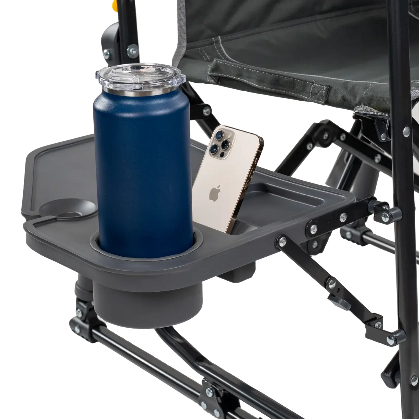 Ultra-Comfortable Stowaway Rocker with Side Table - Camp Rocker Chair for Fishing & Beach Trips Detail
