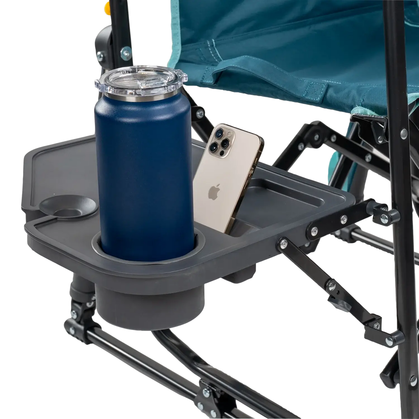 Ultra-Comfortable Stowaway Rocker with Side Table - Camp Rocker Chair for Fishing & Beach Trips Detail