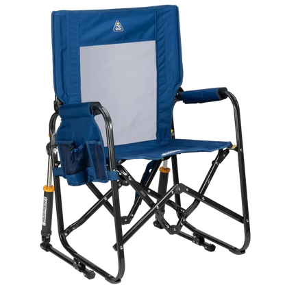 Premium All-Weather Stowaway Rocker - Folding Rocking Chair - Perfect for Tailgating - Soft Navy