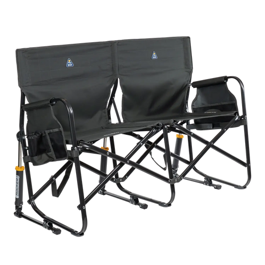 Ultra-Comfortable Tandem Rocker - Camp Rocker Chair for Fishing & Beach Trips - Dark Charcoal